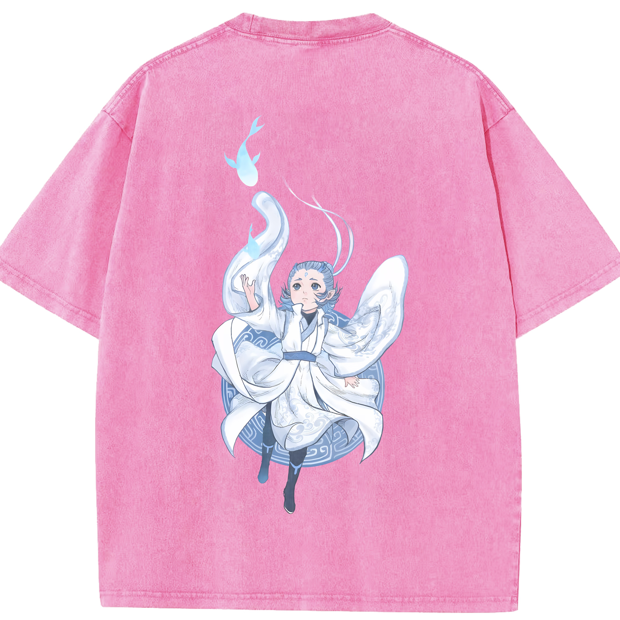 （画像用） Ne Zha 2 ナタ 魔童の大暴れ 綿100% ヴィンテージ風 半袖Tシャツ（背面プリント）